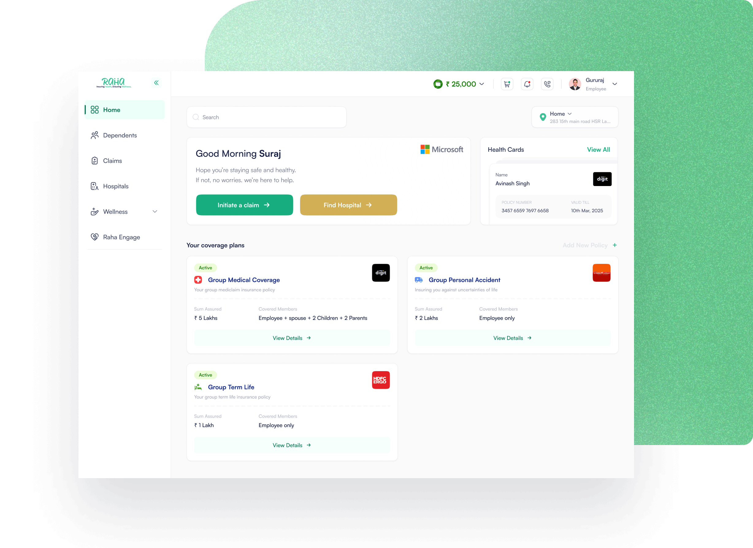 Dashboard Interface