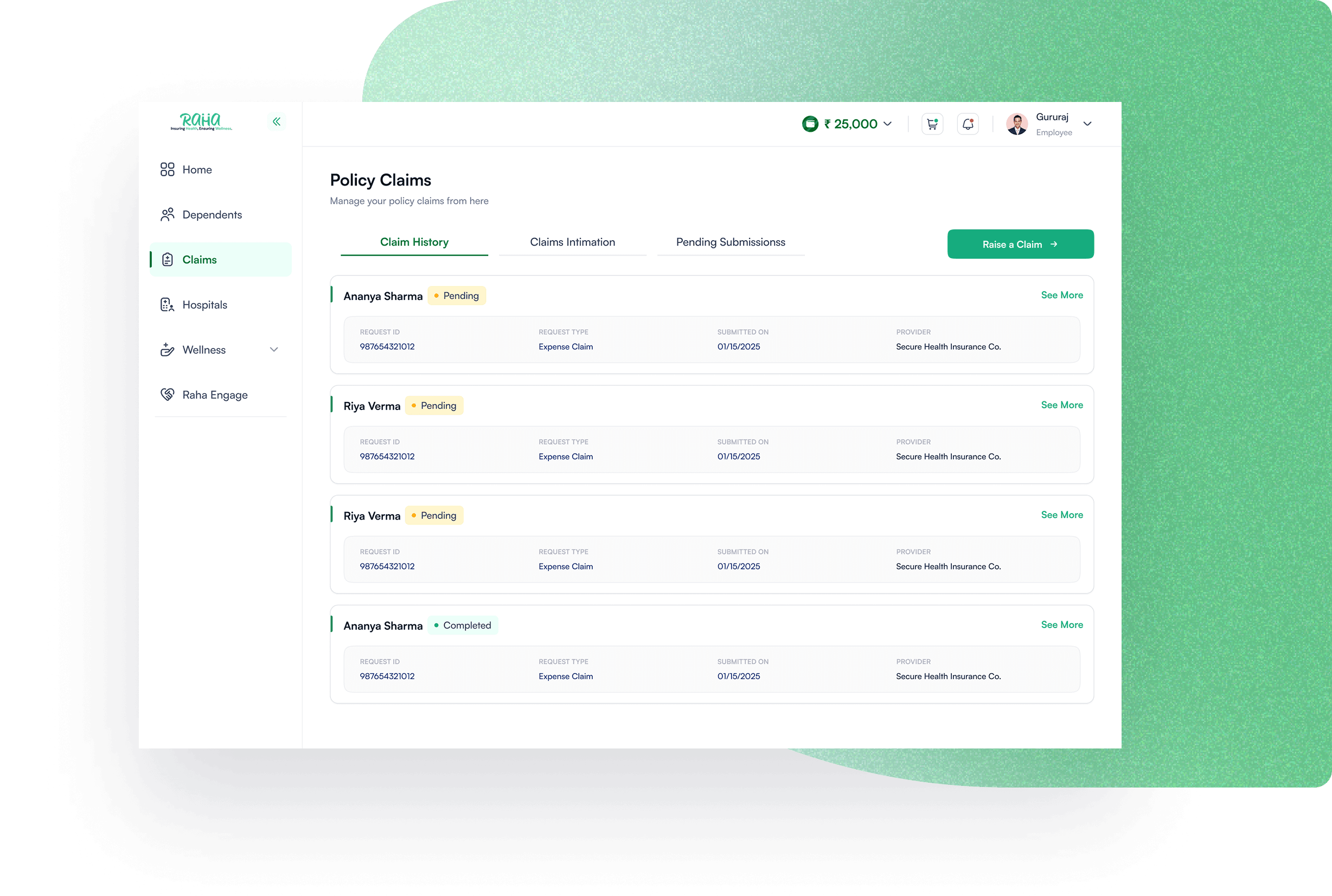 Dashboard Interface