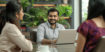 People working on a laptop